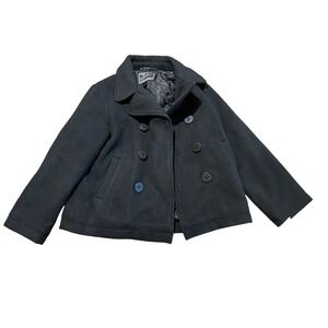 Rothschild Kids Black Double Breasted Peacoat Jacket Size 5/6 New Formal Uniform